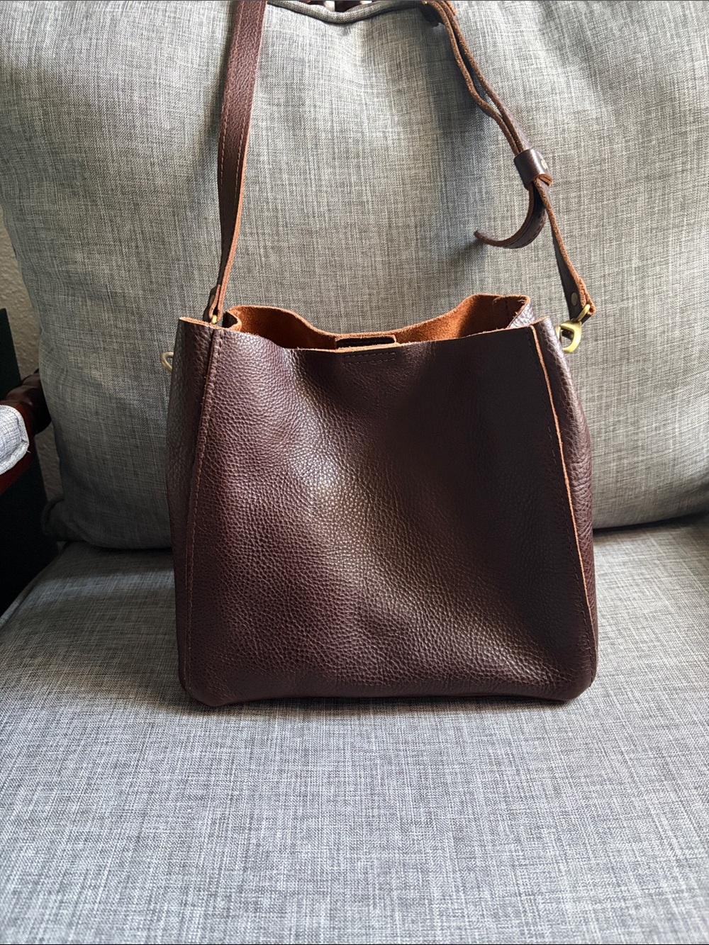 Portland Leather Butterfly Crossbody Bag In Coldbrew